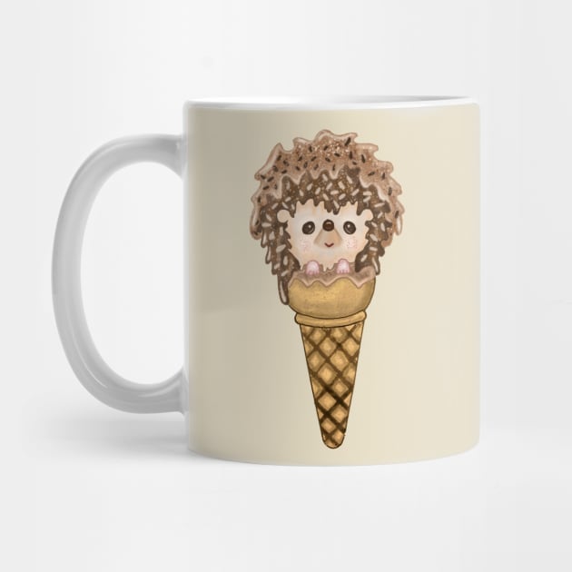 funny ice cream hedgehog by pixspatter